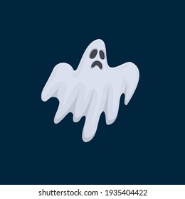 Ghost. Soul, cartoon character, vector illustration