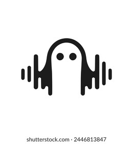 Ghost Sound Technology Logo Vektorillustration Vorlage Design