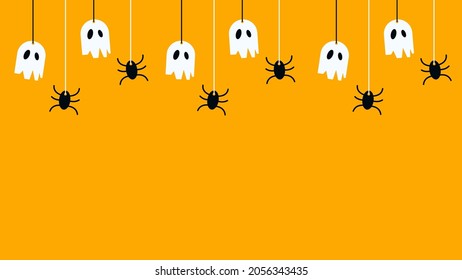 Ghost and Spider as Papercut Halloween Background. Suitable to place on trick or treat event.