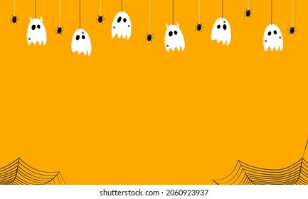 Ghost and Spider as Papercut Halloween Background. Suitable for placing on trick or treat events, invitation paper backgrounds, or Halloween posters