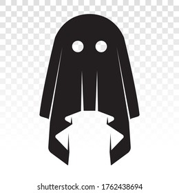 Ghost spooky or apparition haunting Halloween holiday flat vector icon for apps and websites