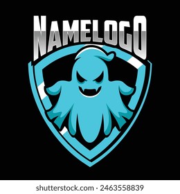 Emblemas fantasmagóricos. Segadora de logotipos Esports para tu equipo de élite. Segadora de logotipos Esports para tu equipo de élite. Diseño de logotipo de mascota de exportación fantasma