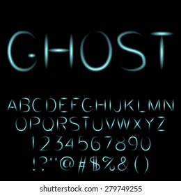 Ghost , spooky font. Vector