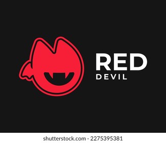 Ghost Spooky Red Devil Demon Evil Boo Fear Creepy Fun Head Face Mascot Character Vector Logo Design