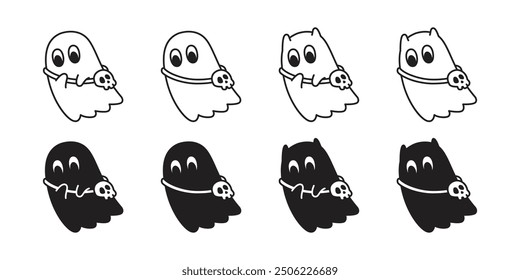 Fantasma espeluznante calavera de Halloween bolsa de dibujos animados del diablo