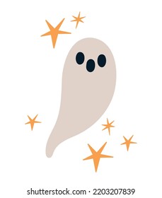 ghost with stars over white