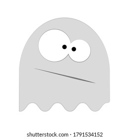 Ghost sticker of a funny creature. Emoticons for apps