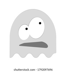 Ghost sticker of a funny creature. Emoticons for apps