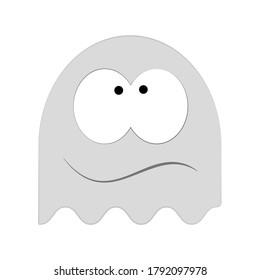 Ghost sticker of a funny creature. Emoticons for apps