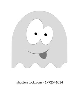 Ghost sticker of a funny creature. Emoticons for apps