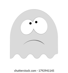 Ghost sticker of a funny creature. Emoticons for apps