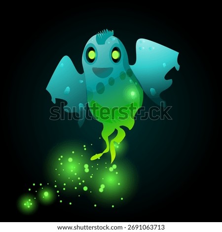 ghost, strange glowing ghost, magic, lights, casting