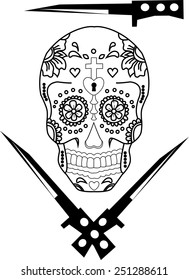 The ghost stripes skull. For use in art.