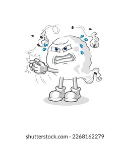 the ghost swat fly character. cartoon mascot vector