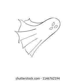Ghost symbol of Halloween. Spook character of horror. Mystical Nightmare