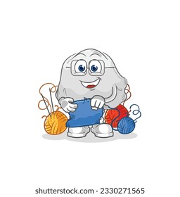 the ghost tailor mascot. cartoon vector