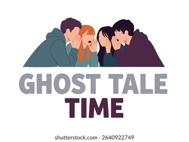 Ghost tale time with friends telling stories