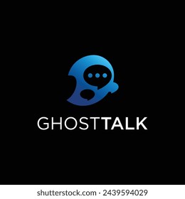 ghost talk wings hallo ween vector logo designs concept. svg
