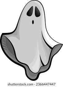 Ghost tattoo, illustration, vector on a white background.