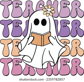 Ghost Teacher Vector Art, Icons, and Graphics, Spooky Teacher Funny Halloween