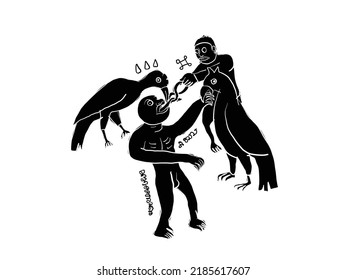 Ghost in Thai tradition painting,Thai tattoo, vector
