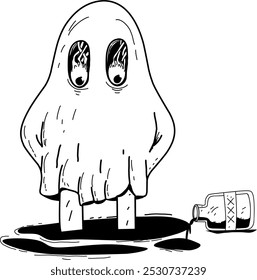 a ghost that was exposed to a forbidden liquid