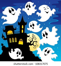 Ghost theme image 2 - vector illustration.