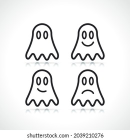 icono de línea delgada fantasma aislado