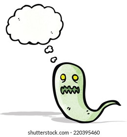 ghost with thought bubble cartoon
