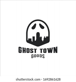 ghost town logo formed city vector element