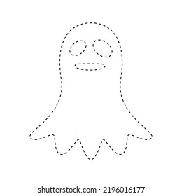 Ghost Tracing Worksheet Kids Stock Vector (Royalty Free) 2196016177 ...