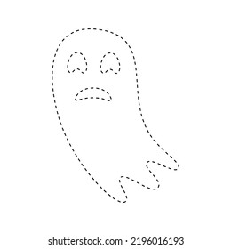 Ghost Tracing Worksheet Kids Stock Vector (Royalty Free) 2196016193 ...