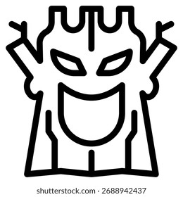 Ícone de árvore fantasma na Estrutura de Tópicos. line Estilo Art