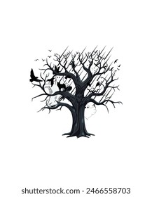 Ghost tree silhouette tree vector