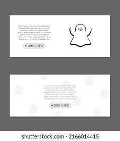 Ghost Trendy Cartoon Banner Set Design Template EPS10 can be used as a banner for your webiste, as a landing page, as a background, flyer and many others