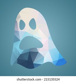 Ghost of triangles. Vector illustration flat icon for your halloween party design.
