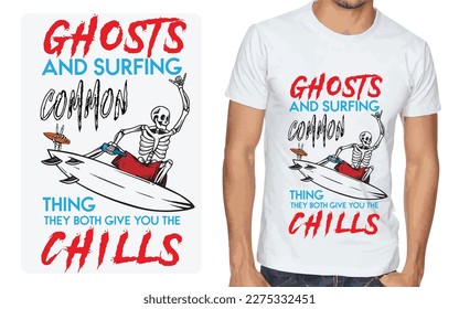 Ghost t-shirt design. Surfing T-Shirt design. new unigue custom t-shirt design . Get ready to catch some waves with this cool surfboard design. Perfect for beach lovers and surf enthusiast with ghost