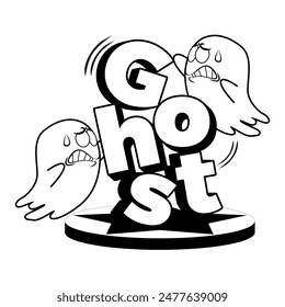 Ghost Typography V110 Patch Streetwear, Urban, Luxury, Modern Design Patch Commercial Use