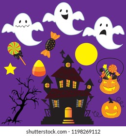 Ghost vector cartoon illustration