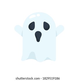 
Ghost vector in a cute white blanket. For decoration in the Halloween season.