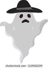 Diseño de vectores fantasma, Halloween feliz, Fantasma, cara sonriente, diseño de ilusión fantasma