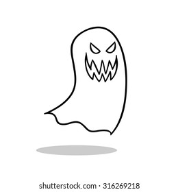 ghost vector , doodle style, white background