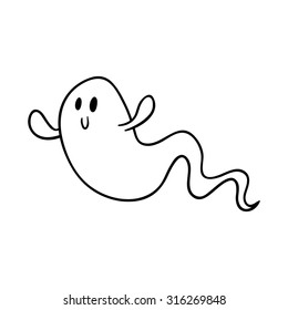 ghost vector , doodle style, white background