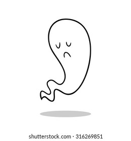 ghost vector , doodle style, white background