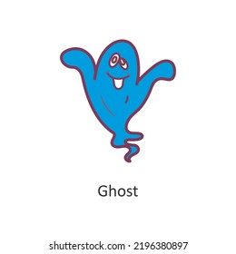 Ilustración de diseño de iconos de contorno de vector fantasma. Símbolo de Halloween sobre fondo blanco archivo EPS 10