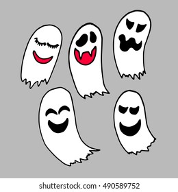 ghost vector halloween spooky illustration cartoon fear