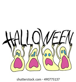 ghost vector halloween spooky illustration cartoon fear