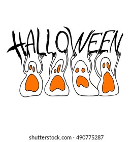 ghost vector halloween spooky illustration cartoon fear