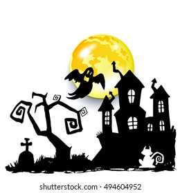 ghost vector halloween spooky illustration cartoon fear