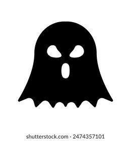 ghost vector icon in black flat style